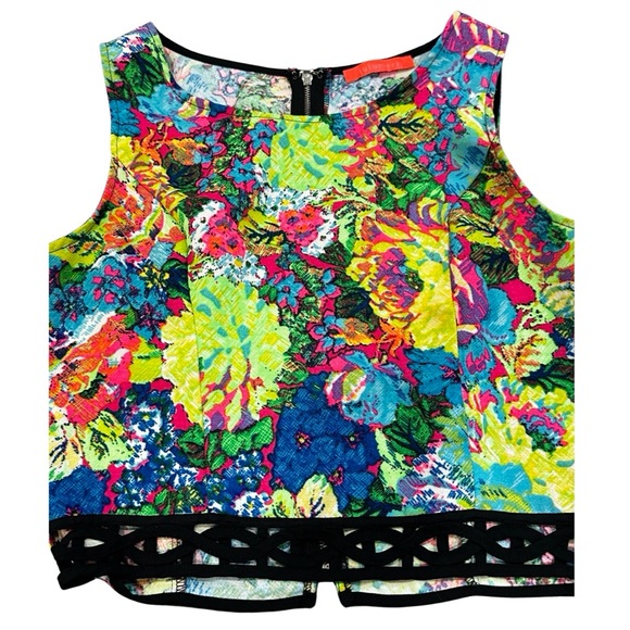 Lulumari 2-Piece Neon Floral Crop Top and Shorts Set - Picture 4 of 8